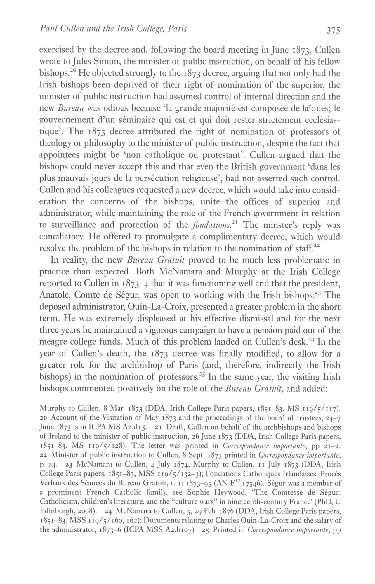 Paul Cullen and the Irish College, Paris